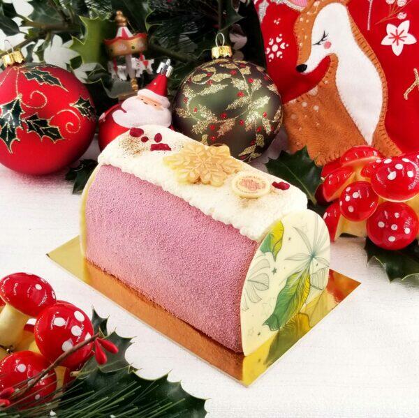 Buche Framboise - Vanille Madagascar - Rose Naturelle - litchi (4/5 parts)        VICTIME DE SON SUCCES! ce produit n'est plus disponible à la  commande.