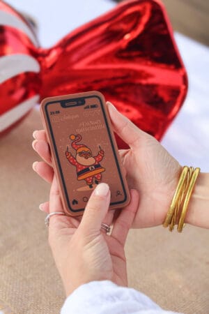IPHONE en chocolat "père Noël scintillant"